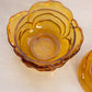 Vintage Fenton Amber Glass Flower Butterfly Lidded Dish