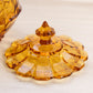 Vintage Fenton Amber Glass Valencia Lidded Dish with Finial
