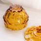 Vintage Fenton Amber Glass Valencia Lidded Dish with Finial
