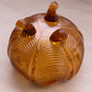 Vintage Fenton Amber Opalescent Glass Drape 3-Toed Bowl
