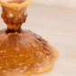 Vintage Fenton Amber Opalescent Glass Lily of The Valley Candleholder