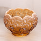 Vintage Fenton Amber Opalescent Lily of The Valley Bowl