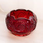 Vintage Fenton Amberina Red Glass Cupped Glass Bowl