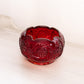 Vintage Fenton Amberina Red Glass Cupped Glass Bowl