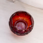 Vintage Fenton Amberina Red Glass Cupped Glass Bowl