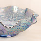 Vintage Fenton Blue Carnival Glass Cherry Chain Ruffled Bowl