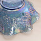Vintage Fenton Blue Carnival Glass Cherry Chain Ruffled Bowl