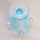 Vintage Fenton Blue Glass Hobnail Mini Cone Shaped Vase