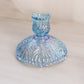Vintage Fenton Blue Iridescent Glass Fancy Candleholder