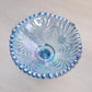 Vintage Fenton Blue Iridescent Glass Fancy Candleholder