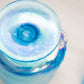 Vintage Fenton Blue Iridescent Glass Lidded Chessie Cat Jar
