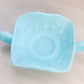 Vintage Fenton Blue Matte Glass Butterfly Dish with 2 Handles