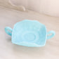 Vintage Fenton Blue Matte Glass Butterfly Dish with 2 Handles
