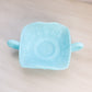 Vintage Fenton Blue Matte Glass Butterfly Dish with 2 Handles