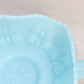 Vintage Fenton Blue Matte Glass Butterfly Dish with 2 Handles