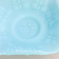 Vintage Fenton Blue Matte Glass Butterfly Dish with 2 Handles