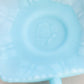Vintage Fenton Blue Matte Glass Butterfly Dish with 2 Handles