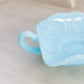 Vintage Fenton Blue Milk Glass Glass Butterfly Dish with 2 Handles