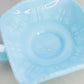 Vintage Fenton Blue Milk Glass Glass Butterfly Dish with 2 Handles