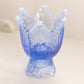 Vintage Fenton Blue Opalescent Glass 2-Way Floral Candleholder