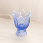 Vintage Fenton Blue Opalescent Glass 2-Way Floral Candleholder