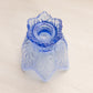 Vintage Fenton Blue Opalescent Glass 2-Way Floral Candleholder