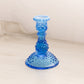 Vintage Fenton Blue Opalescent Glass Hobnail Candlestick
