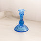 Vintage Fenton Blue Opalescent Glass Hobnail Candlestick