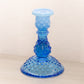Vintage Fenton Blue Opalescent Glass Hobnail Candlestick