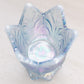 Vintage Fenton Blue Iridescent Glass 2-Way Floral Candleholder