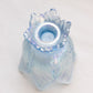Vintage Fenton Blue Iridescent Glass 2-Way Floral Candleholder