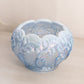 Vintage Fenton Blue Opalescent Iridescent Lily of The Valley Bowl (Damaged)