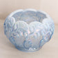 Vintage Fenton Blue Opalescent Iridescent Lily of The Valley Bowl (Damaged)