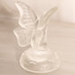 Vintage Fenton Clear Satin Glass Butterfly Ring Holder Figurine