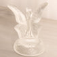 Vintage Fenton Clear Satin Glass Butterfly Ring Holder Figurine