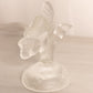 Vintage Fenton Clear Satin Glass Butterfly Ring Holder Figurine