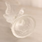 Vintage Fenton Clear Satin Glass Butterfly Ring Holder Figurine