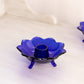 Vintage Fenton Cobalt Blue Glass Lotus Flower Candleholder