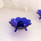 Vintage Fenton Cobalt Blue Glass Lotus Flower Candleholder