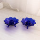 Vintage Fenton Cobalt Blue Glass Lotus Flower Candleholder