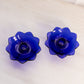 Vintage Fenton Cobalt Blue Glass Lotus Flower Candleholder