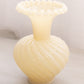 Vintage Fenton Cream Milk Glass Glass Swirl Vase