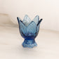 Vintage Fenton Dark Blue Glass 2-Way Floral Candleholder
