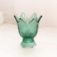 Vintage Fenton Dark Green Glass 2-Way Floral Candleholder