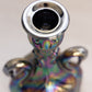 Vintage Fenton Dark Purple Carnival Glass Swan Candlestick