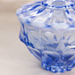 Vintage Fenton Glass Blue Opalescent Lidded Dish