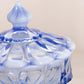 Vintage Fenton Glass Blue Opalescent Lidded Dish