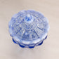 Vintage Fenton Glass Blue Opalescent Lidded Dish