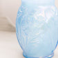 Vintage Fenton Glass Large Blue Iridescent Daffodil Flower Vase