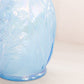 Vintage Fenton Glass Large Blue Iridescent Daffodil Flower Vase